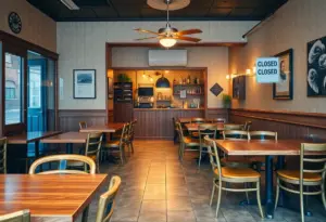 Closed Variety Restaurant in Aiken with empty dining area