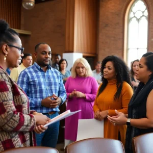 Community members participating in voter education discussions