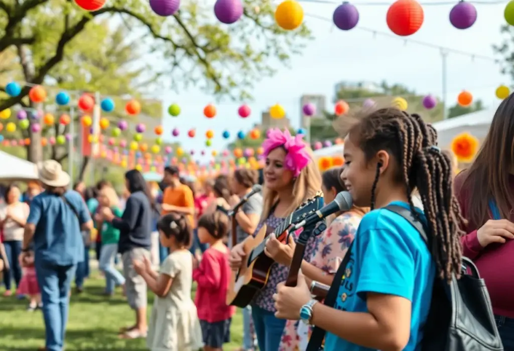 Aiken community members enjoying events in a park setting.