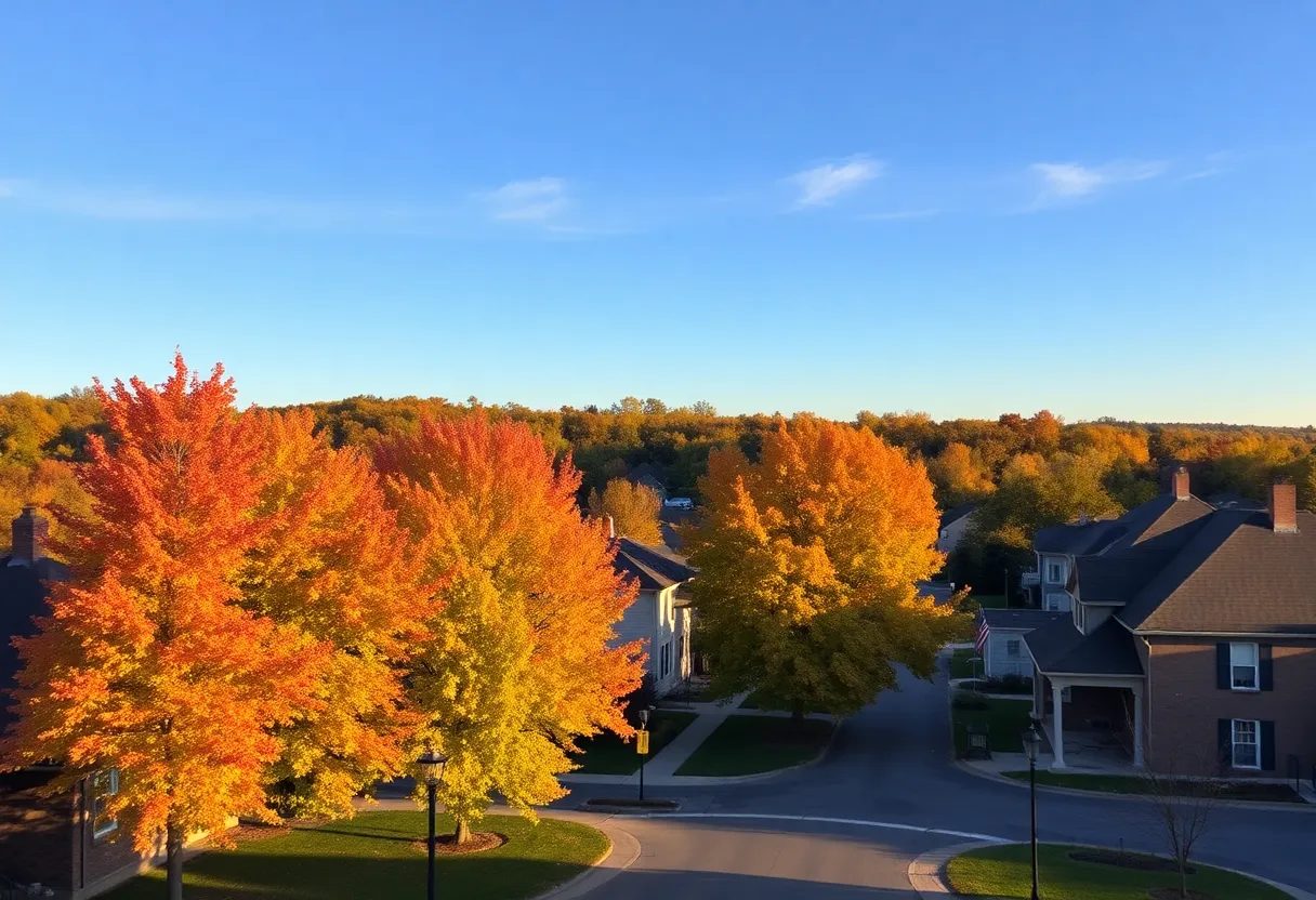 Clear autumn evening in Newberry, South Carolina