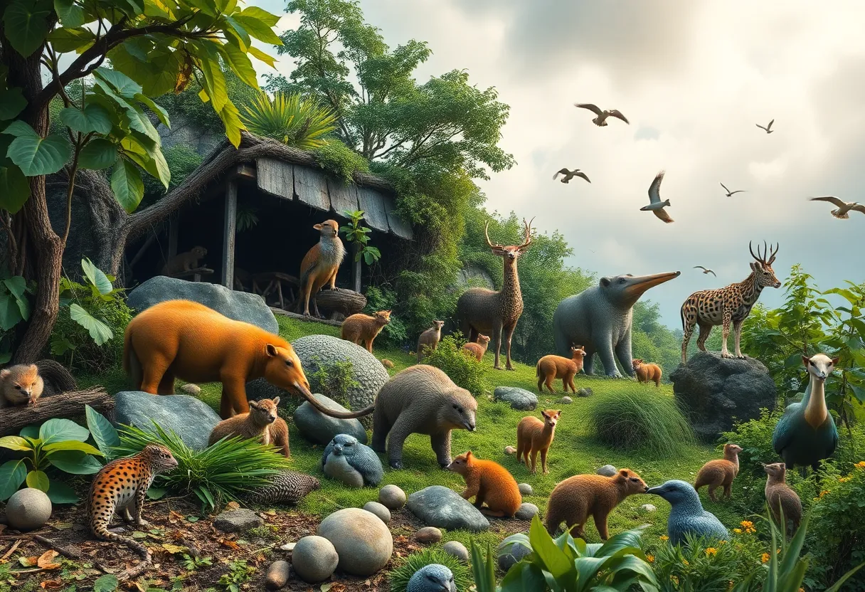 Ecosystem showcasing biodiversity impacted by climate change.