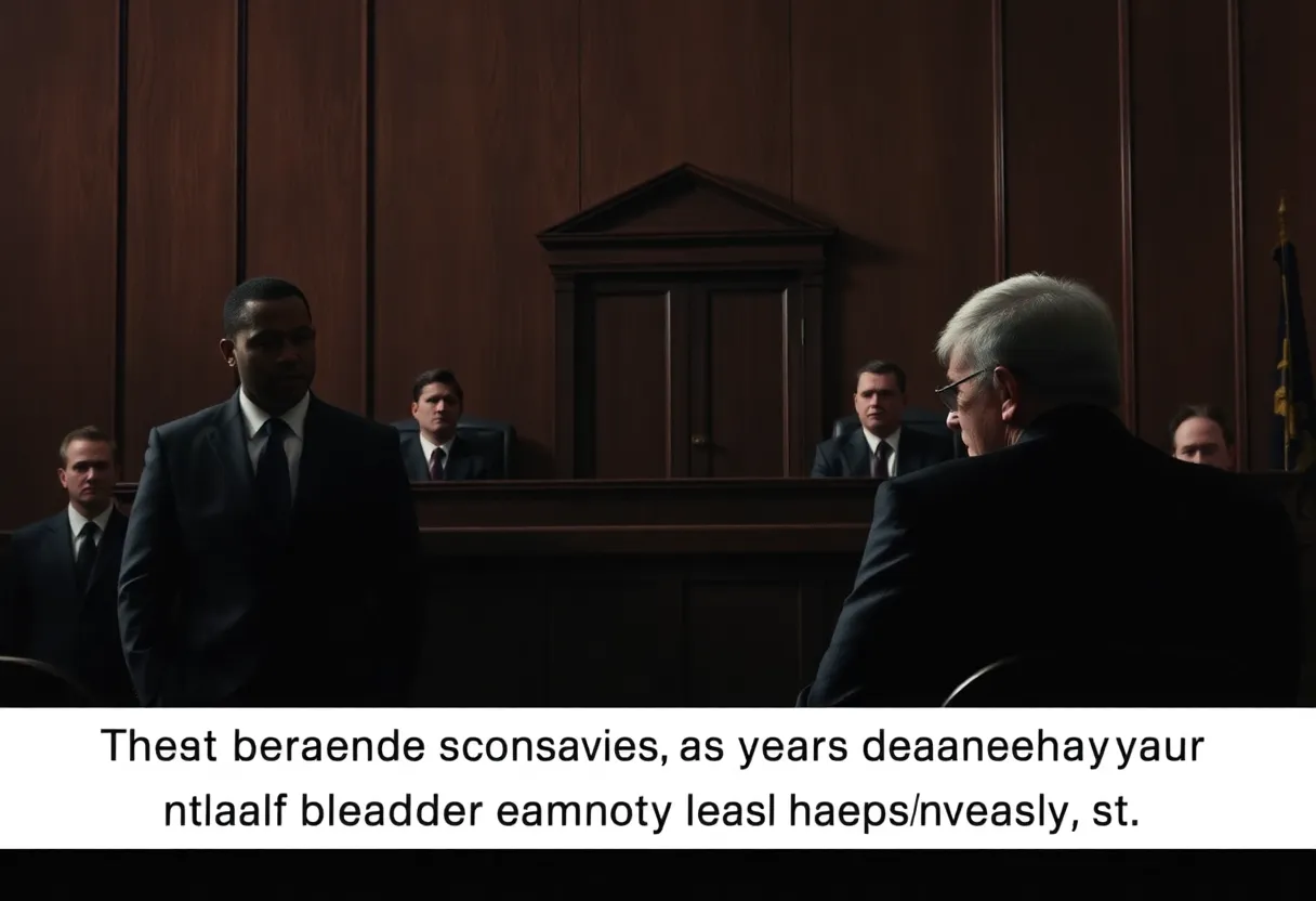 Courtroom scene representing justice and mental competency issues