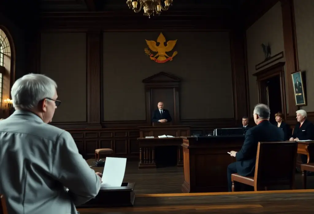 Courtroom scene symbolizing justice in death row cases