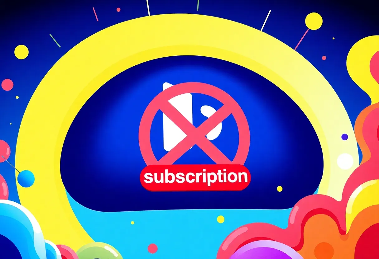 Illustration representing media influence on children and a cancel subscription symbol