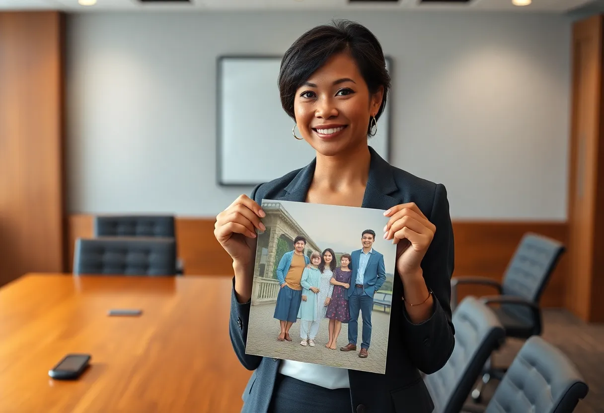 Erika Kirk addressing supporters at a Turning Point USA event.