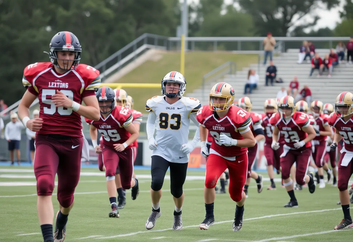 Players from Mid-Carolina High School during the football game against Columbia Eagles