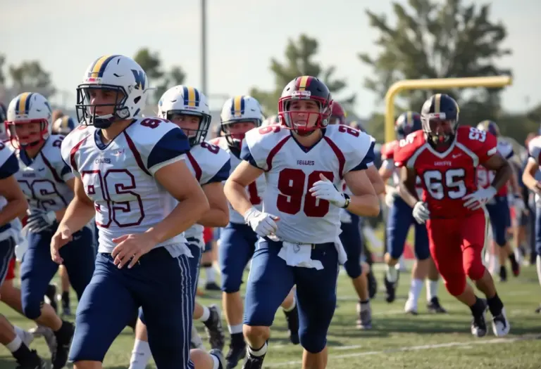 Football players from Newberry Academy in action during a game.