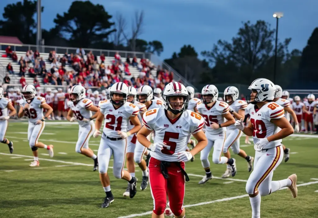 Players of Newberry Bulldogs football team during a game