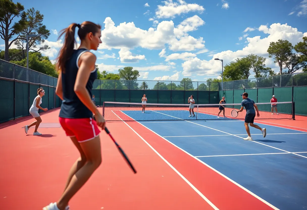 Tennis match action at Newberry College