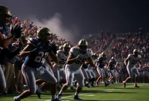 Newberry College Wolves celebrating their football victory
