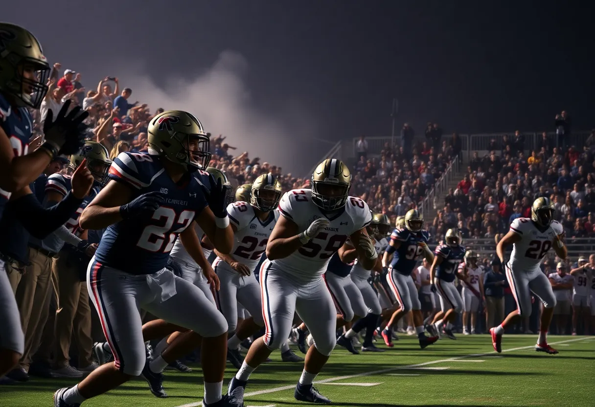 Newberry College Wolves celebrating their football victory