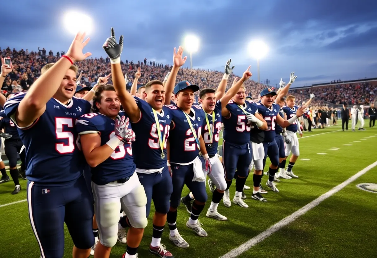 Richard Winn Academy football team celebrating after winning the championship