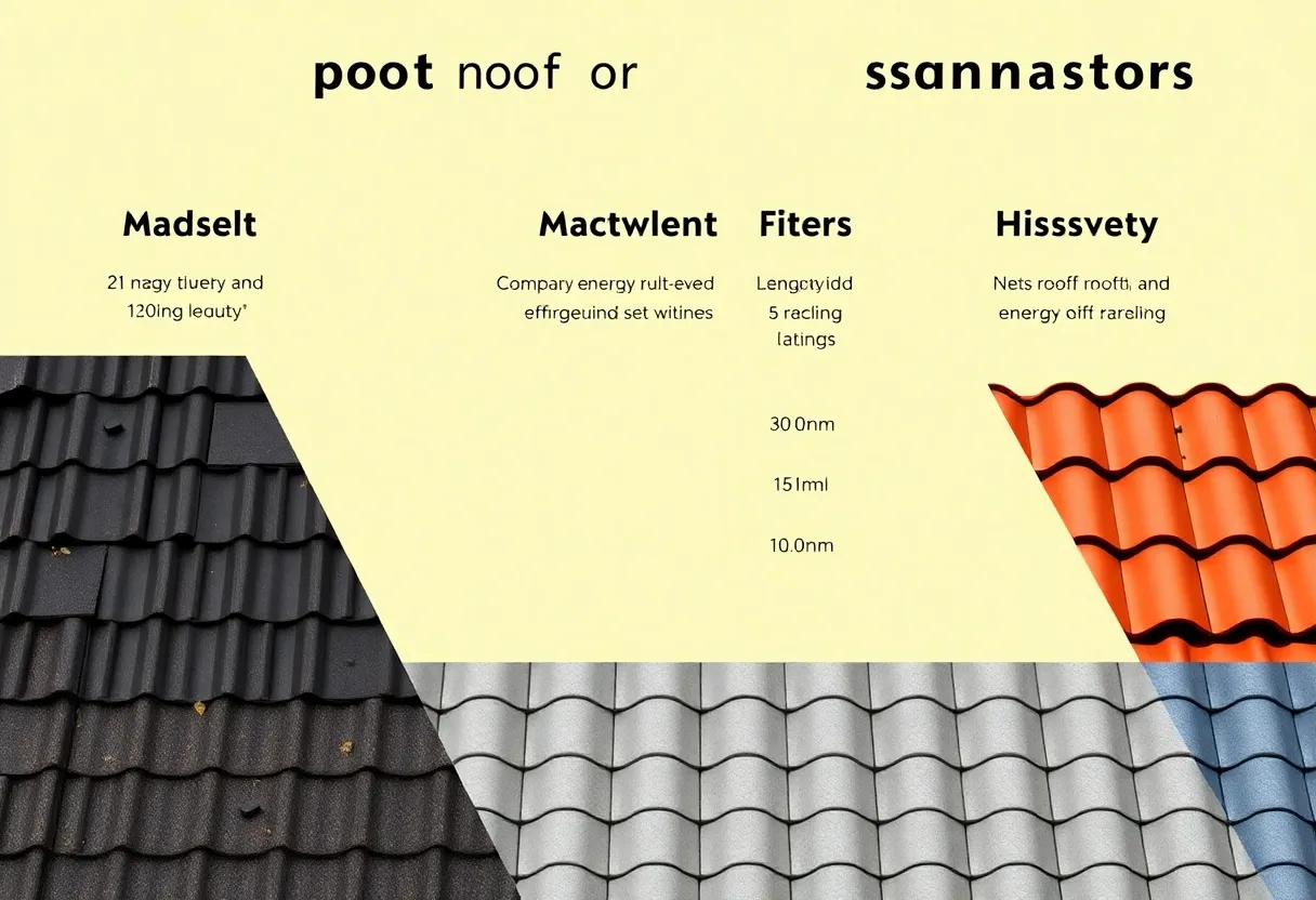 Different types of roofing materials with energy efficiency ratings