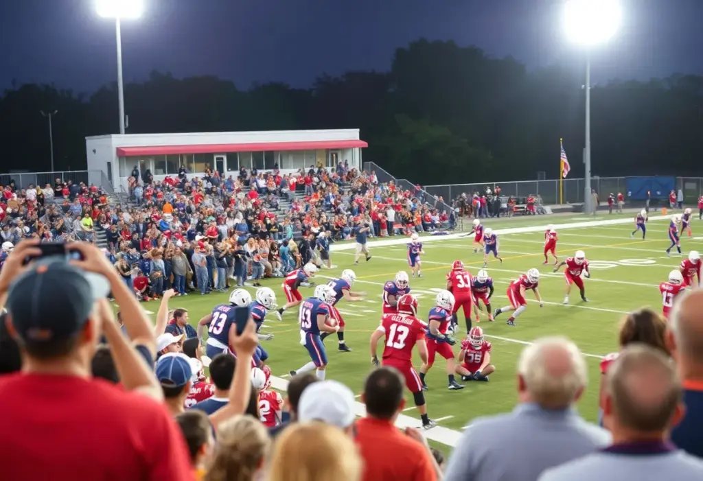 Action shot of high school football in South Carolina