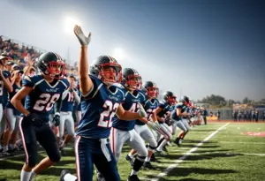 Players in action during a South Carolina high school football game.