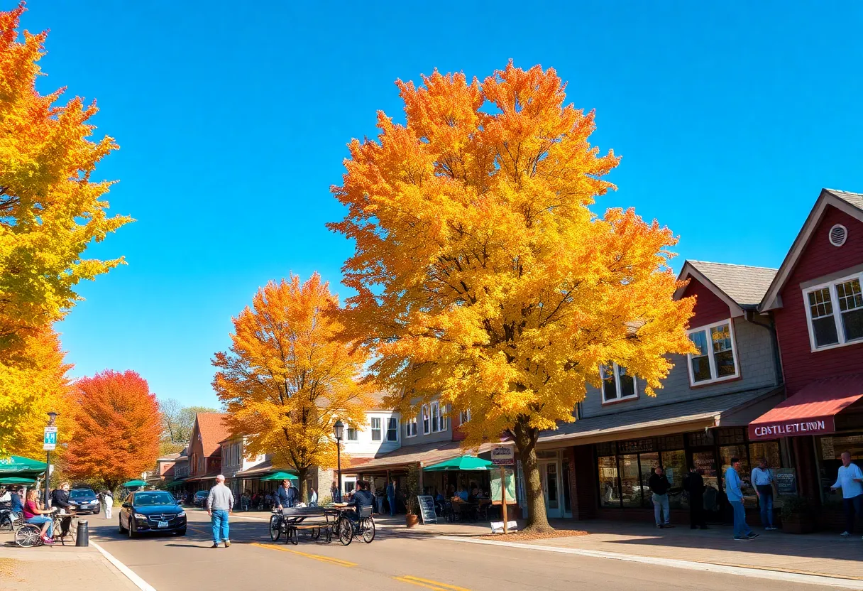 A sunny day in Newberry SC with fall foliage