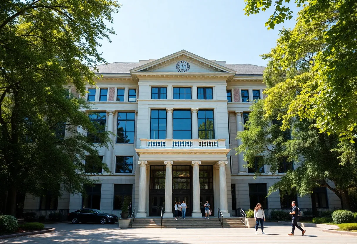 Exterior view of Thomas Cooper Library at University of South Carolina