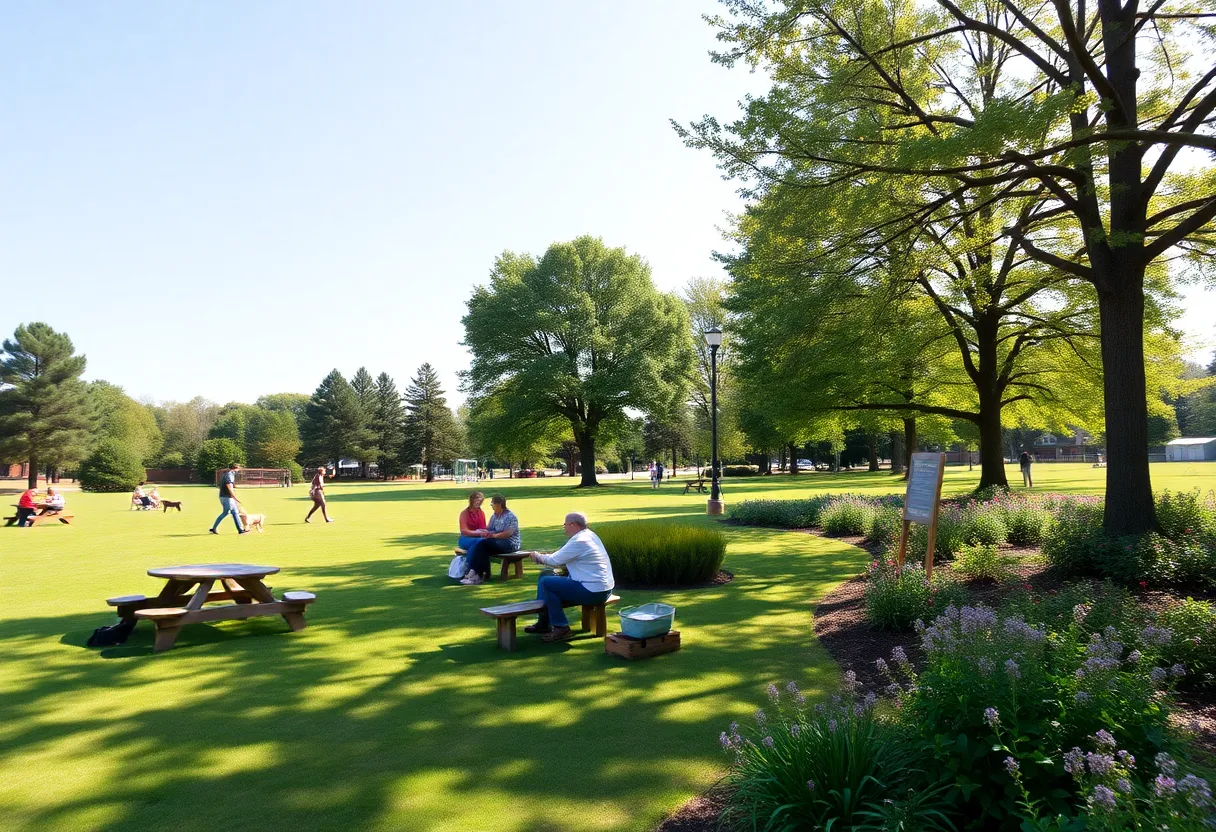 Families enjoying outdoor activities in Newberry SC under clear skies