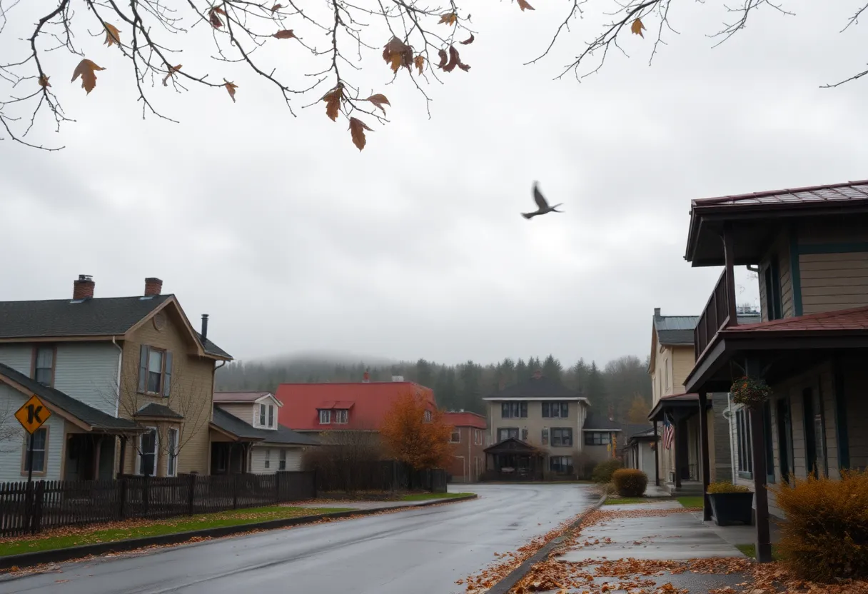 A cloudy morning scene in Newberry with a cool atmosphere.