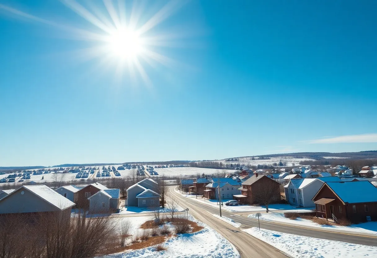 Scenic view of a chilly winter day in Newberry, SC with clear blue skies