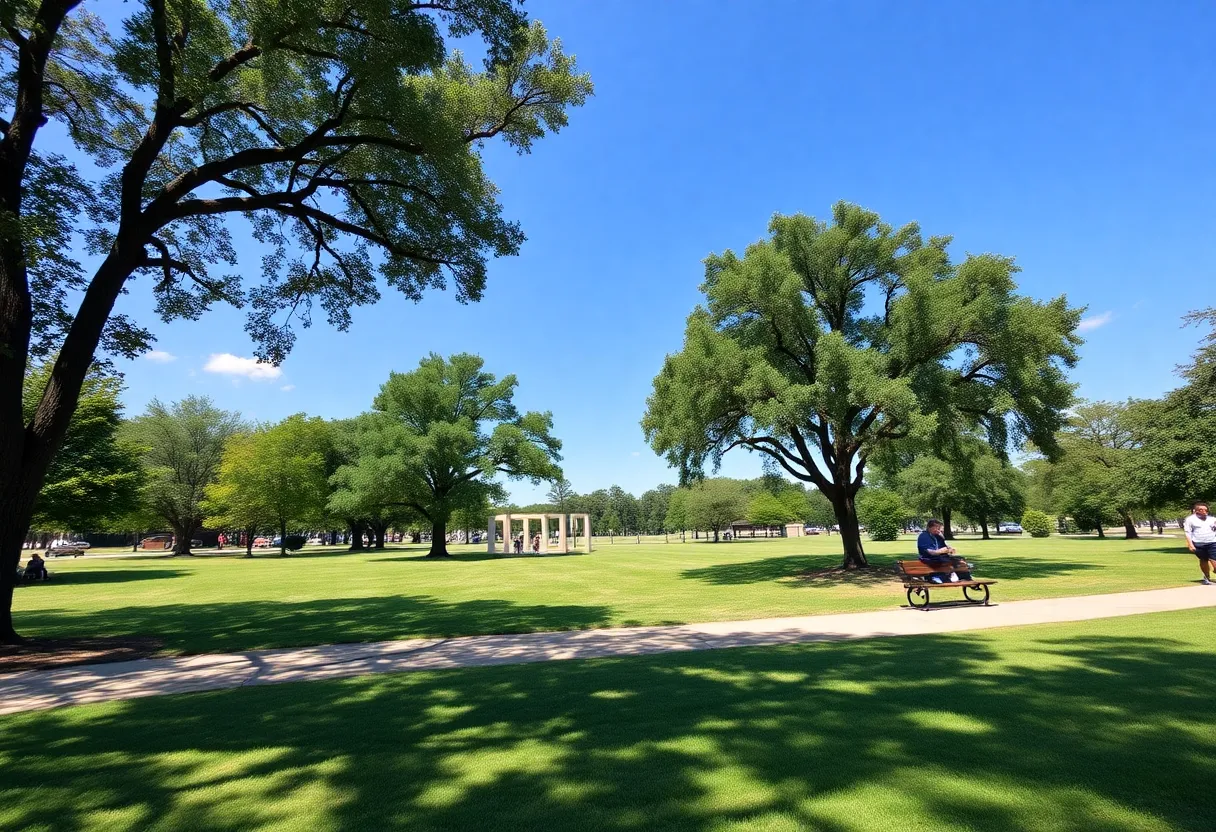 Sunny day in Newberry SC with people enjoying the outdoors
