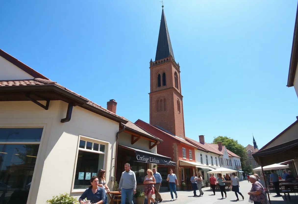Clear sunny skies and residents enjoying the weather in Newberry, SC