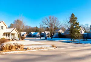 Winter landscape in Newberry SC with clear skies