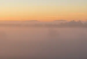 Fog blanketing the streets of Newberry, SC in the early morning light