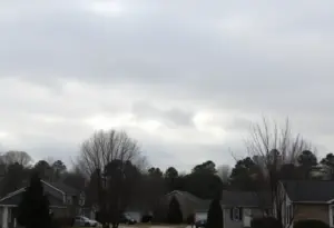 Overcast sky over a neighborhood in Newberry, SC