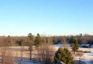 Scenic view of Newberry SC with clear skies and frost