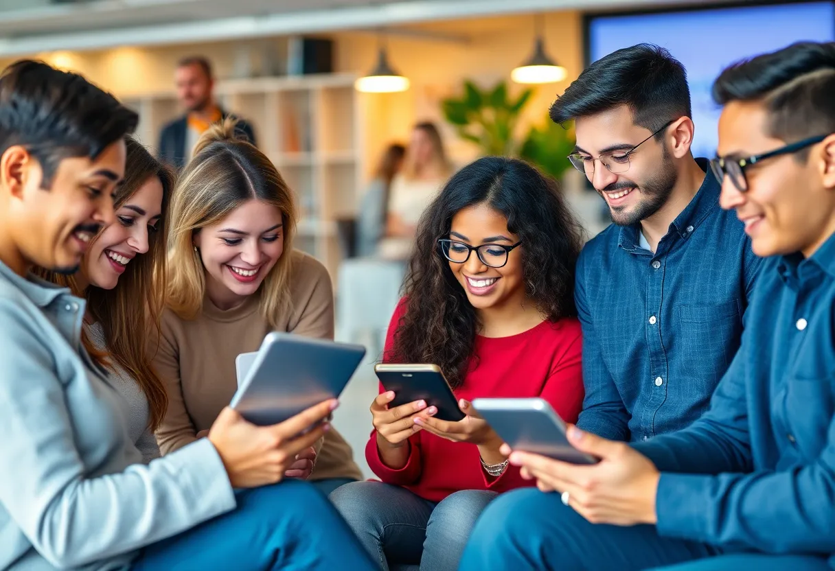 Illustration of diverse consumers online representing behavioral segmentation