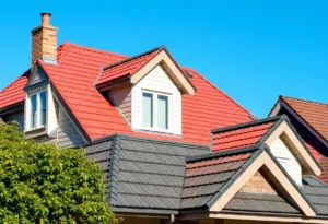 A beautifully finished home with a diverse roof showcasing DIY roof aesthetics.
