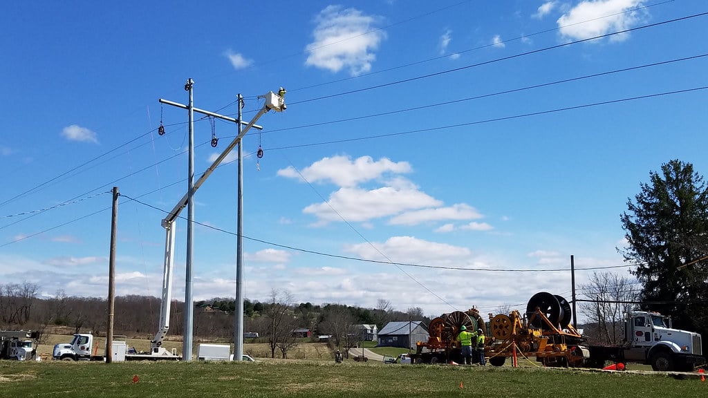 Electric transmission lines and poles