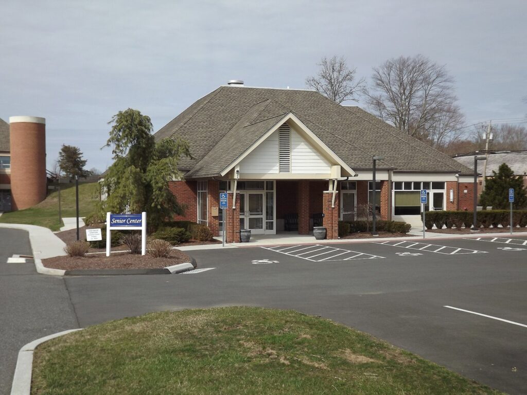 Senior center building with a parking lot