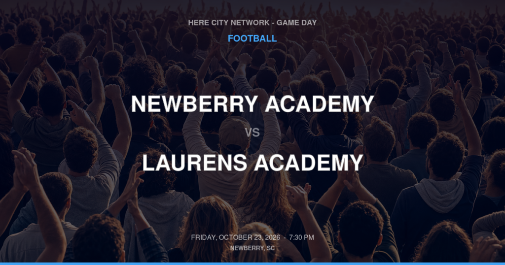 Newberry Academy vs. Laurens Academy — Football Game Day — Laurens, SC — Oct 23, 2026