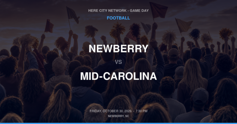 Newberry vs. Mid-Carolina — Football Game Day — Prosperity, SC — Oct 30, 2026