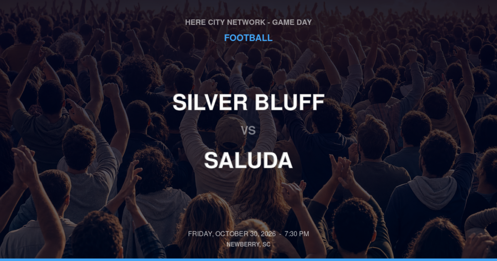 SILVER BLUFF vs SALUDA FOOTBALL game day graphic - Newberry, SC